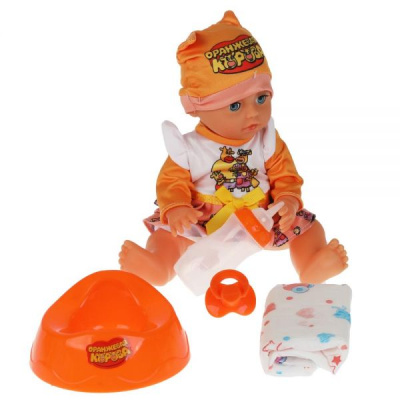 Пупс интерактивный Оранжевая корова 25см Карапуз Y25-ORG-COW